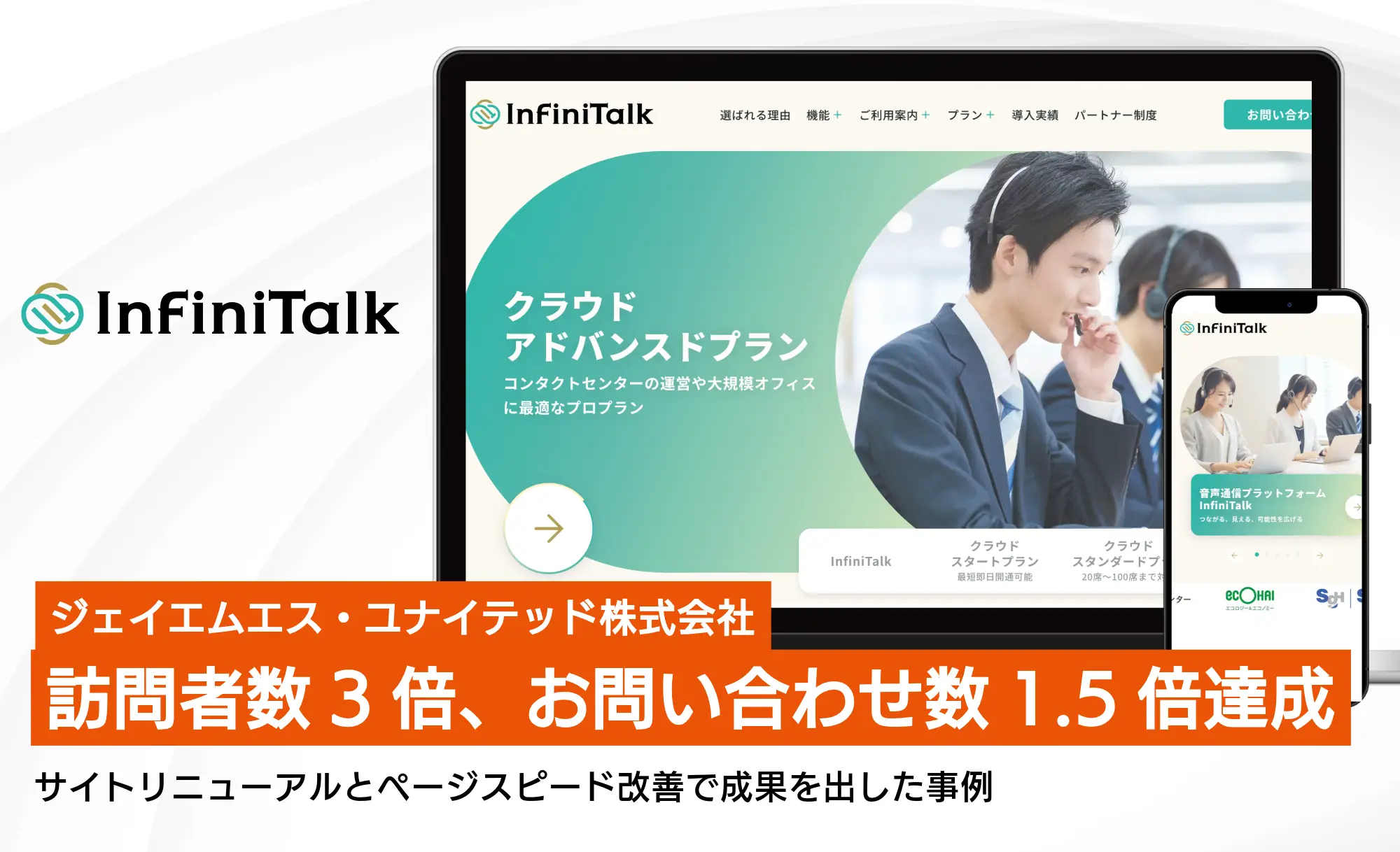 サイトリニューアルとページスピード改善で訪問者数3倍・問い合わせ1.5倍を達成した事例